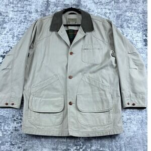 Vtg LL Bean Mens XL Regular Original Field Coat Saddle Tan Canvas Barn Jacket